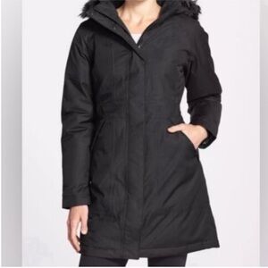 Women's Black Hooded Coat